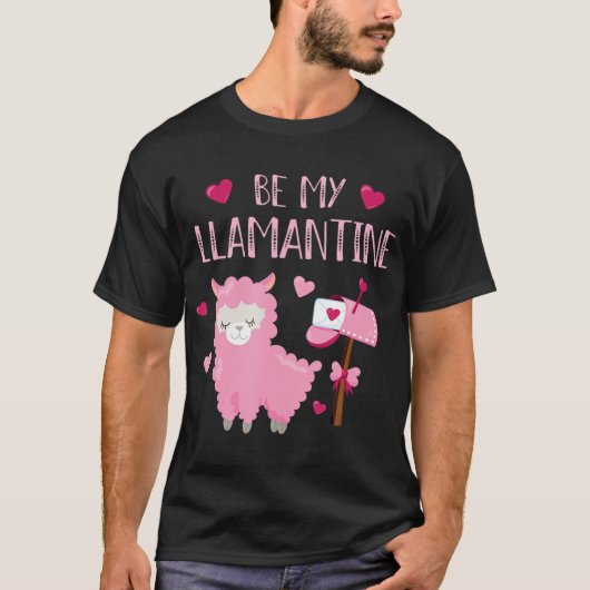 T-shirt Cute Llama Valentines Day Be My Llamantine Couples (Devant)