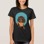 T-shirt Cute Long Haired Dachshund (Devant)