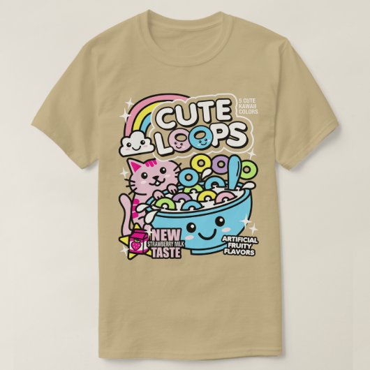 T-shirt Cute Loops Kawaii Cereal (Design devant)