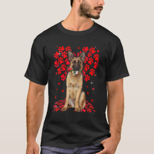 T-shirt Cute Lote German Shepherd Chien Valentine Chien an