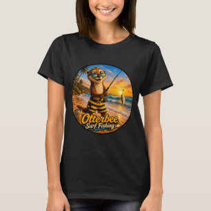 T-shirt Cute loutre nommée Otterbee, part pêcher en surfca