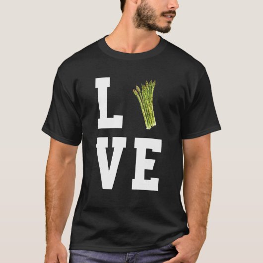 T-shirt Cute Love Asparagus Costume Vegetable (Devant)