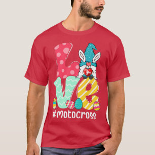 T-shirt Cute Love Bunny Gnome Motocross Oeufs Chasse Goût