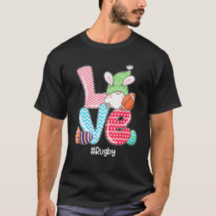 T-shirt Cute Love Bunny Gnome Rugby