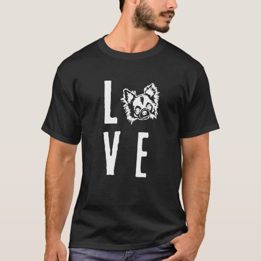 T-shirt Cute Love Chihuahua Avec Un Propriétaire Du Chihua (Devant)