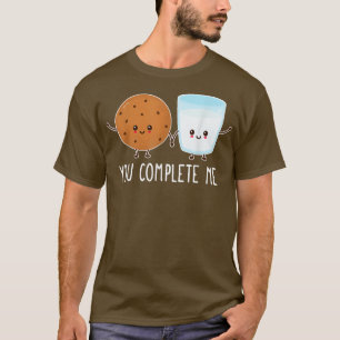 T-shirt Cute Love Cookie And Milk You Complete Me Valentin