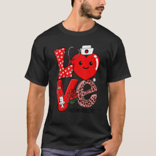 T-shirt Cute Love Heart Stethoscope ICU Nurse Life Valenti