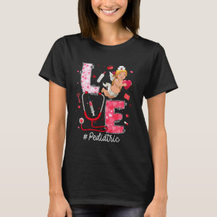 T-shirt Cute Love Pédiatre Infirmière Cupidon Cœurs Saint-