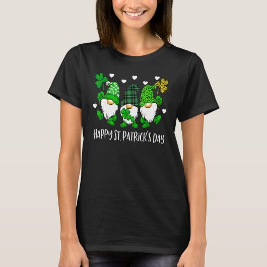 T-shirt Cute Lucky Gnome Happy St Patricks Day Family Outf (Devant)