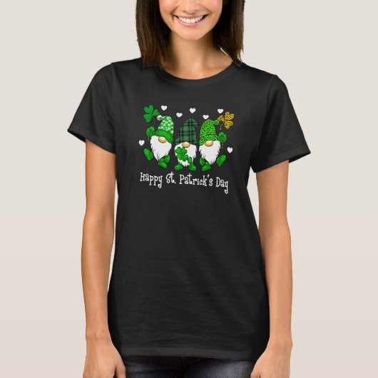 T-shirt Cute Lucky Gnome Happy St Patricks Day Family Outf (Devant)