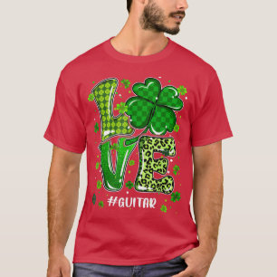 T-shirt Cute Lucky Guitar Shamrock irlandais Happy St patr