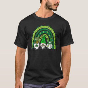 T-shirt Cute Lucky Rainbow Gnome Happy St Patrick Fam