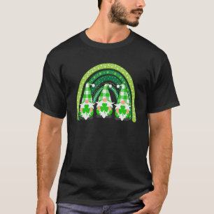 T-shirt Cute Lucky Rainbow Gnome Happy St Patrick Fam
