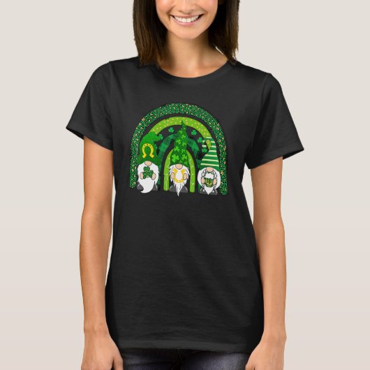 T-shirt Cute Lucky Rainbow Gnome Happy St Patricks Day_1 (Devant)