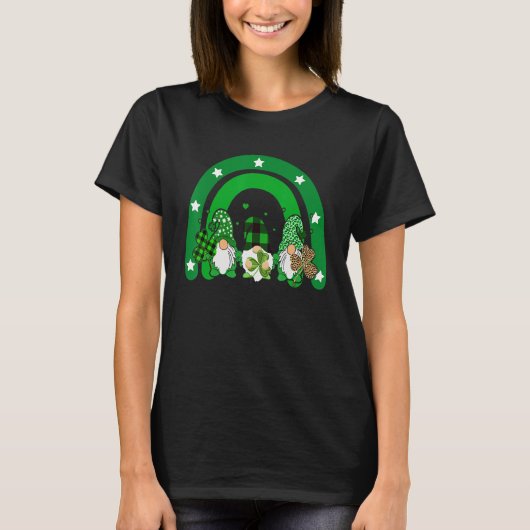 T-shirt Cute Lucky Rainbow Gnome Happy St Patricks Day Fam (Devant)