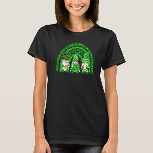 T-shirt Cute Lucky Rainbow Gnome Happy St Patricks Day Fam (Devant)