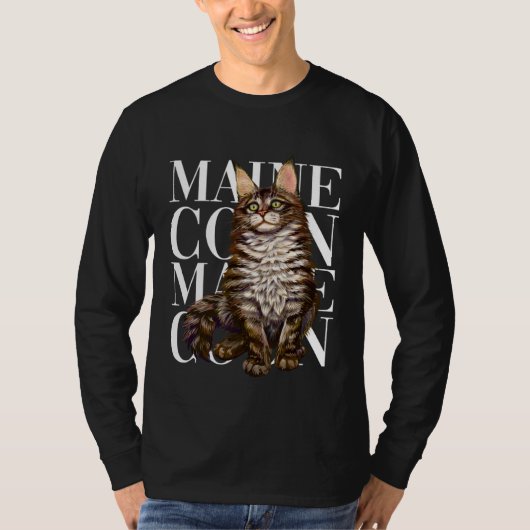 T-shirt Cute Maine Coon Cat (Devant)