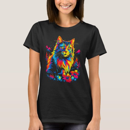 T-shirt Cute Maine Coon Cat (Devant)
