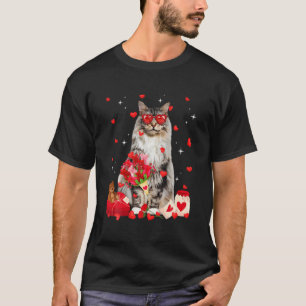 T-shirt Cute Maine Coon Chat Valentine Fun Chat Papa Chat 