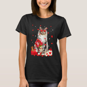 T-shirt Cute Maine Coon Chat Valentine Fun Chat Papa Chat 