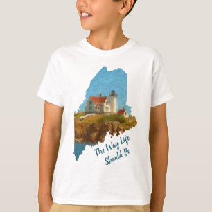 T-shirt Cute Maine Dit Nubble Lighthouse Kids