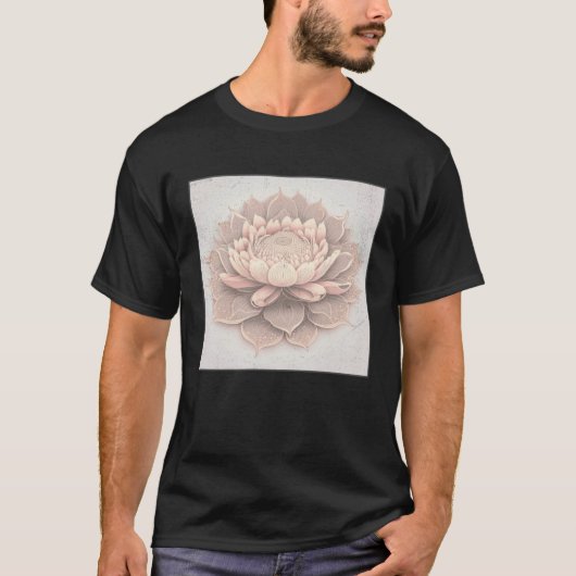 T-shirt Cute Mandala Lotus Flower Illustration Unique Wome (Devant)