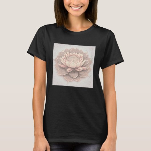 T-shirt Cute Mandala Lotus Flower Illustration Unique Wome (Devant)