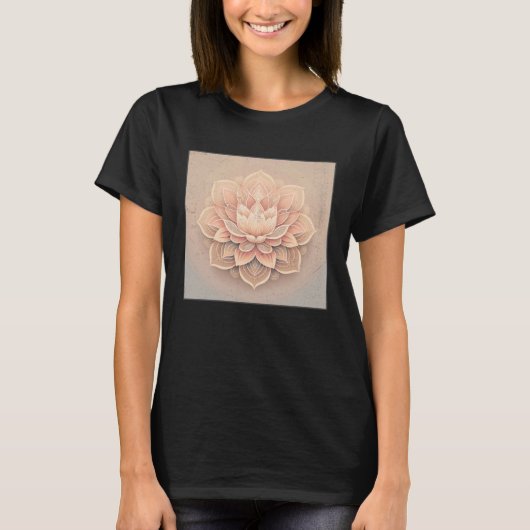 T-shirt Cute Mandala Lotus Flower Illustration Unique Wome (Devant)