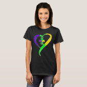 T-shirt Cute Mardi Gras Heart Funny Fleur-De-Lis Mardi Gra (Devant entier)