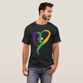 T-shirt Cute Mardi Gras Heart Funny Fleur-De-Lis Mardi Gra (Devant entier)