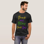 T-shirt Cute Mardi Gras Party Quote Gift Beads And Bling M (Devant entier)