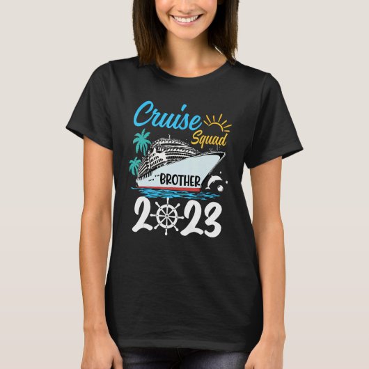 T-shirt Cute Matching Family Cruise Squad 2023 Brother Cru (Devant)