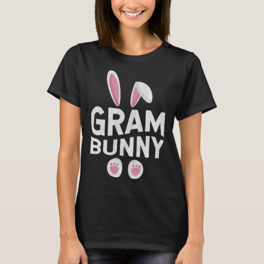 T-shirt Cute Matching Family Easter Day Gram Bunny (Devant)