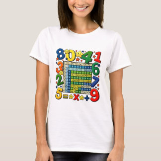 T-shirt Cute Maths Numbers Calculator Cartoon T Shirt Kids