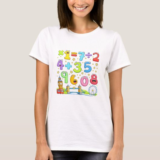 T-shirt Cute Maths Numbers Equations T Shirt for Kids (Devant)