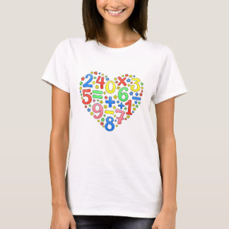 T-shirt Cute Maths Numbers Heart Cartoon Graphic T ShirtUK