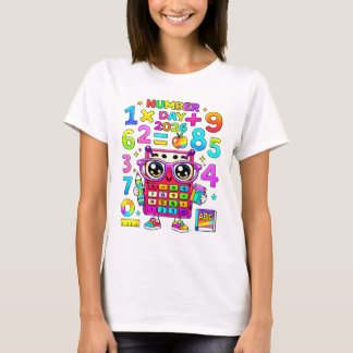 T-shirt Cute Maths Numbers Panda Calculator T Shirt KidsUK