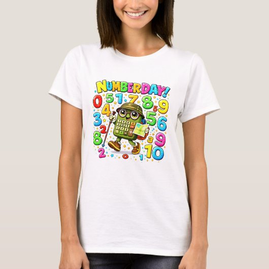 T-shirt Cute Maths Numbers Sloth Number Day T Shirt UK Kid (Devant)