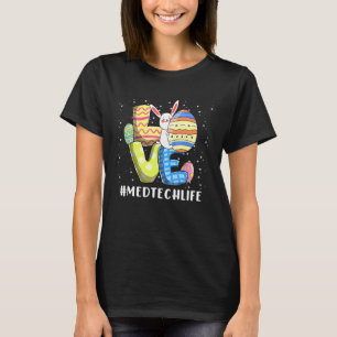 T-shirt Cute Med Tech Life Love Pâques Day Bunnies Cute Ra