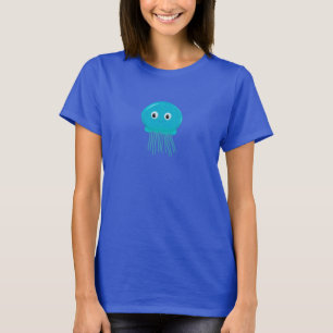 T-shirt Cute méduse Cartoon Dans L'Océan Bleu