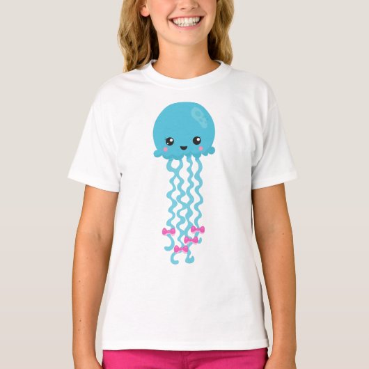 T-shirt Cute méduse, Petite méduse, méduse bleue (Devant)
