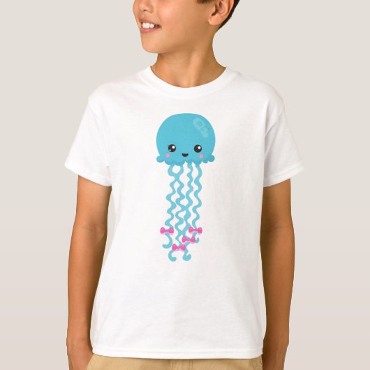 T-shirt Cute méduse, Petite méduse, méduse bleue (Devant)