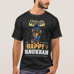 T-shirt Cute Menorah Chanukah Ugly Dachshund Chien Hanoukk<br><div class="desc">Cute Menorah Chanukah Ugly Dachshund Chien Hanoukka</div>