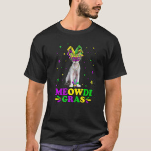 T-shirt Cute Meowdi Gras Devon Rex Cat Carnival Mask Mardi