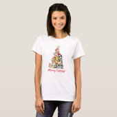 T-shirt Cute Meowy Catmas Cat Christmas Tree (Devant entier)