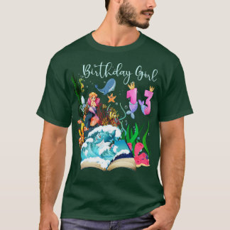 T-shirt Cute Mermaid 13e fille anniversaire