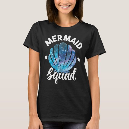 T-shirt Cute Mermaid Squad Seashell Matching Mermaid Squad (Devant)