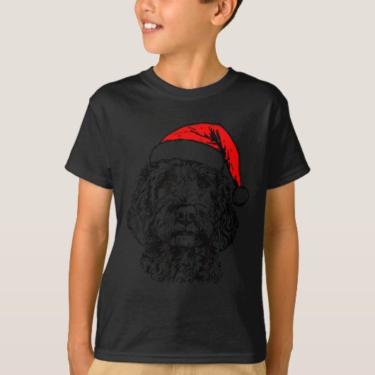 T-shirt Cute Merry Christmas Goldendoodle Santa Christmas (Devant)