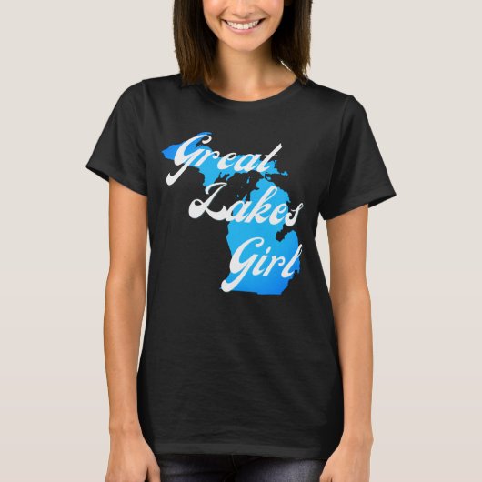 T-shirt Cute Michigan Great Lakes Girl (Devant)