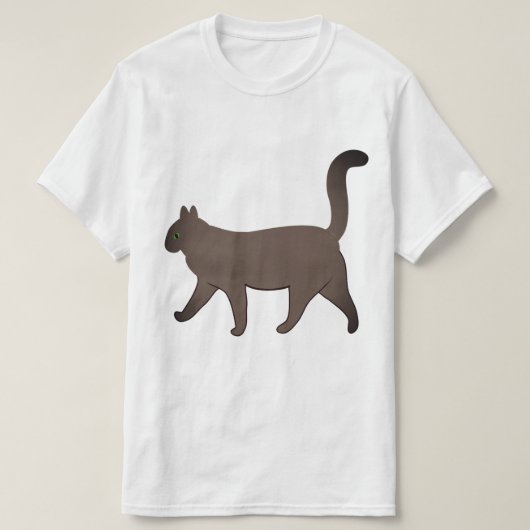 T-shirt Cute Minimalist Cat Graphic | Simple Walking Cat  (Design devant)